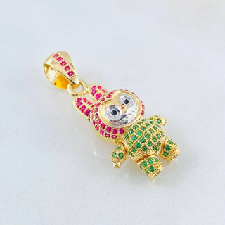 Dije Conejo Sonriente | Dos Oros Amarillo Blanco 18K | 6.1gr | 3.4cm