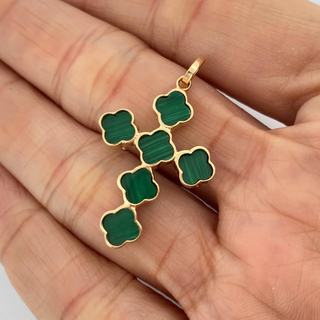 Dije Cruz Trebol | Oro Amarillo Nac.Esp. 18K | 2.55gr | 3.5cm