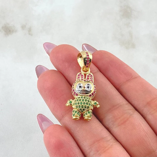 Dije Conejo Sonriente | Dos Oros Amarillo Blanco 18K | 6.1gr | 3.4cm