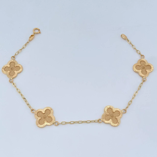 Pulso Trebol Cajon | Oro Amarillo 18K | 4.1gr | 19.1cm | 1.72mm