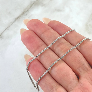 Cadena Lazo | Oro Blanco +3 18K | 1.75gr | 50cm