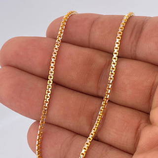 Cadena Veneciana | Dos Oros Amarillo Blanco +3 18K | 13.8gr | 60cm