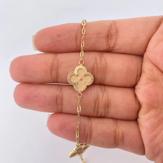 Pulso Trebol Cajon | Oro Amarillo 18K | 4.1gr | 19.1cm | 1.72mm