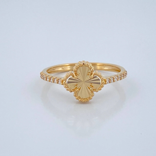 Anillo Trebol | Oro Amarillo 18K | 2.15gr | T8