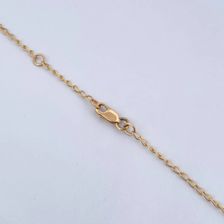 Cadena Espiga Trebol | Oro Amarillo Nac.Esp. 18K | 8.3gr | 47.5cm-49.6cm | 1.3mm Nacar Blanco