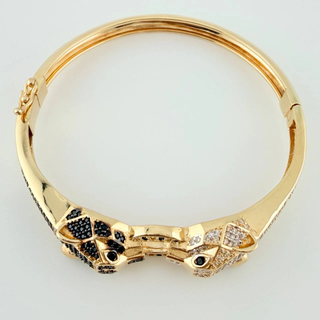 Pulso Pantera Ying-Yang | Tres Oros 18K | 20.9gr | 19cm | 11.3mm