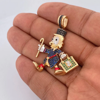 Dije Pato Maletin De Dinero | Tres Oros 18K | 10.35gr | 4.6cm