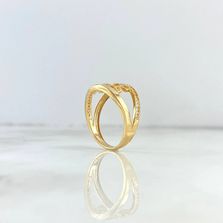 Anillo Love | Oro Amarillo | 3.7gr | T7 1/2 | Circones Blancos