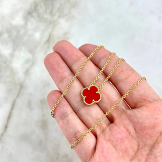 Cadena Aro Seguido Trebol VCyA | Ámbar Rojo Oro Amarillo +4 | 7.8gr | 45cm-50cm