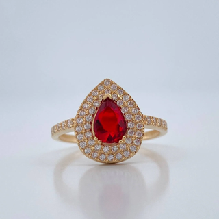 Anillo Halo Gota | Oro Amarillo 18K | 2.35gr | T7