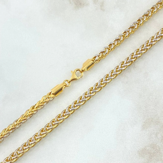 Cadena Franco | Dos Oros Amarillo Blanco +4 18K | 17.8gr | 60cm | 3.5mm