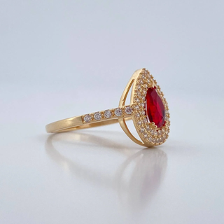 Anillo Halo Gota | Oro Amarillo 18K | 2.35gr | T7