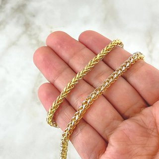 Cadena Franco | Dos Oros Amarillo Blanco +4 18K | 17.8gr | 60cm | 3.5mm