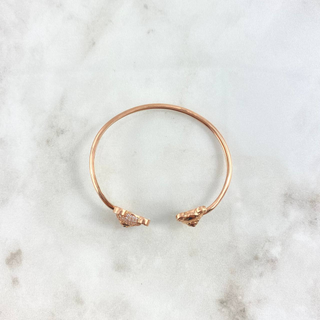 Pulso Aro Abrazo Osos | Circones Blancos y Negros Oro Rosa | 7gr | 17cm