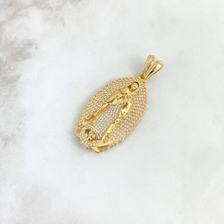 Dije Virgen Guadalupe | Circones Blancos Tres Oros | 16.35gr | 5.5cm