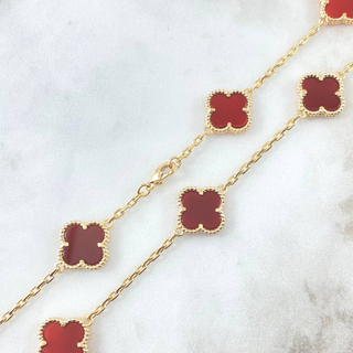 Cadena Cajón Trébol VCyA | Ambar Rojo Oro Amarillo Nac.Esp. 18K | 37.9gr | 65cm | 2mm