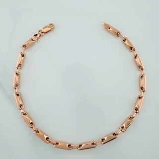 Pulso Rustico Rombo | Oro Rosa 18K | 4.85gr | 21cm | 1.6mm