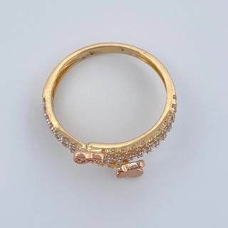 Anillo Mariposa Doble Carril | Tres Oros 18K | 2.6gr | T7 1/4