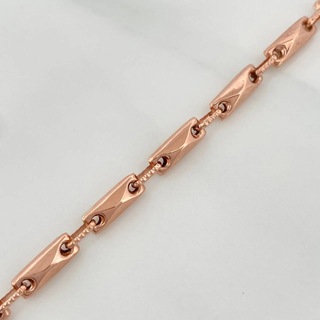 Pulso Rustico Rombo | Oro Rosa 18K | 4.85gr | 21cm | 1.6mm