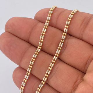 Cadena Ice | Dos Oros Amarillo Blanco +4 18K | 11.5gr | 60cm