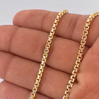 Cadena Veneciana | Dos Oros Amarillo Blanco +3 18K | 29gr | 60.5cm