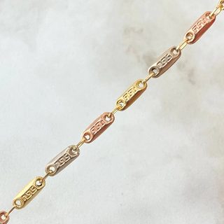 Cadena Rustica Tribal | Tres Oros 18K | 9.95gr | 57cm