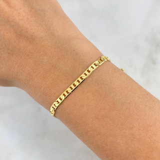 Pulso Escalera Cuadricular | Oro Amarillo +3 | 6.35gr | 21cm | 3.5mm