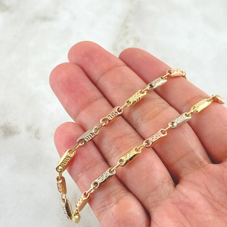 Cadena Rustica Tribal | Tres Oros 18K | 9.95gr | 57cm