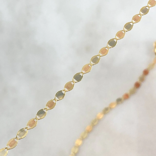 Cadena Plana Espejo | Lisa Tres Oros +3 | 1.6gr | 45cm | 2mm