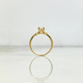 Anillo Solitario Cola Sirena | Oro Amarillo | 2.25gr | T7 | Circon Blanco