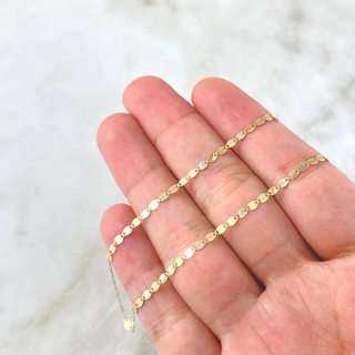 Cadena Plana Espejo | Lisa Tres Oros +3 | 1.6gr | 45cm | 2mm