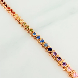 Pulso Tennis | Oro Rosa 18K | 10.5 g | 19.4 cm | 4.3 mm