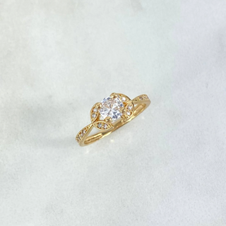 Anillo Solitario Cola Sirena | Oro Amarillo | 2.25gr | T7 | Circon Blanco