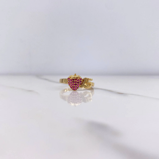 Anillo 15s Fresa | Oro Amarillo | 2.4gr | T5 3/4 | Circones Fucsia