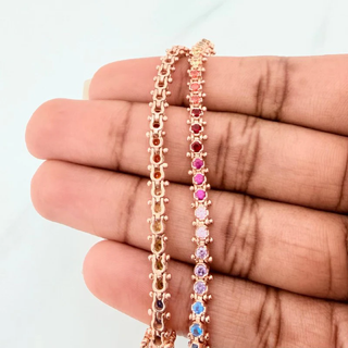 Pulso Tennis | Oro Rosa 18K | 10.5 g | 19.4 cm | 4.3 mm