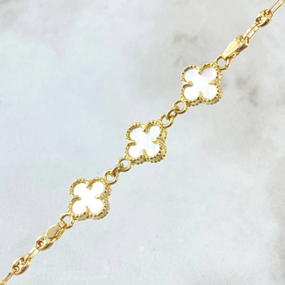 Cadena GC Trebol Blanco | Oro Amarillo Nac.Esp. 18K | 7.95gr | 45cm