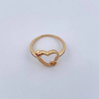 Anillo Triple Corazones | Oro 18K | 1.8gr | T7