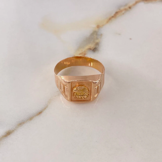 Anillo Sello Aguila | Dos Oros Amarillo Rosa | 3.25gr | T9 1/2