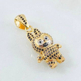 Dije Conejo Sonriente | Dos Oros Amarillo Blanco 18K | 6.05gr | 3.4cm