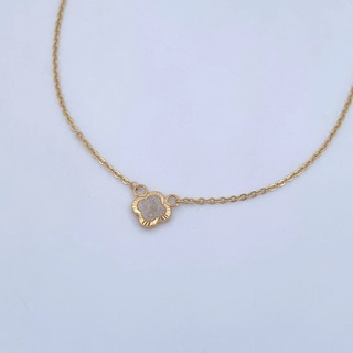 Cadena Aro Seguido Trebol | Oro Amarillo 18K | 2.45gr | 44.2cm | 1.1mm Electroestatico Negro Blanco