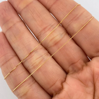 Set Cadena y Dije Veneciana + Dije Rectangular Esmeralda | Oro Amarillo 18K | 1.35gr | 40cm | 0.4mm