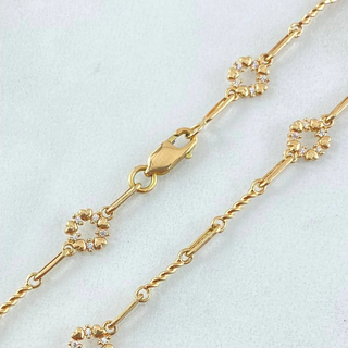 Cadena Cajón Espiral Corazones | Oro Amarillo 18K | 10gr | 50cm