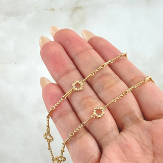 Cadena Cajón Espiral Corazones | Oro Amarillo 18K | 10gr | 50cm