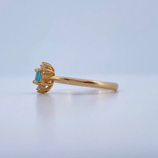 Anillo Solitario Halo Ovalado | Oro Amarillo 18K | 2.55gr | T6 1/4