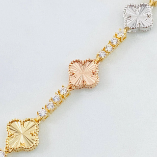 Pulso Tennis Trebol | Tres Oros Nac.Esp. 18K | 14.8gr | 18cm