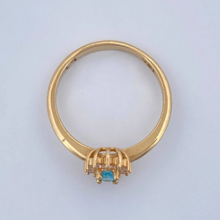 Anillo Solitario Halo Ovalado | Oro Amarillo 18K | 2.55gr | T6 1/4