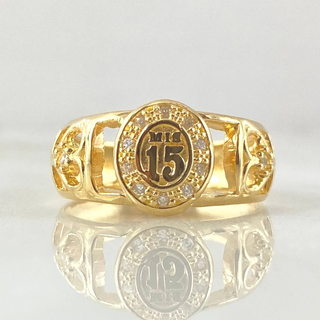 Anillo 15s Corazones Basteados | Oro 18K | 4.9gr | T6