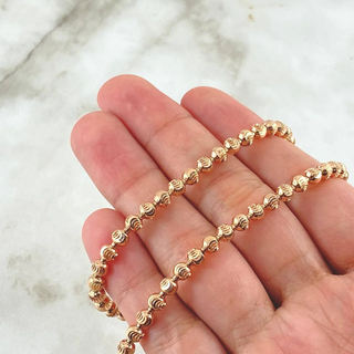 Cadena Militar Media Luna | Oro Rosa Nac.Esp. 18K | 23.35gr | 50cm