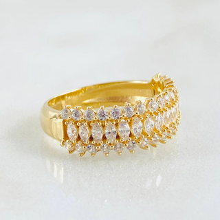 Anillo Churumbela Carril Tupido | Oro Amarillo 18K | 4.5gr | T6 1/2