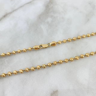 Cadena Militar | Oro Amarillo 18K | 27.25gr | 75cm | 4mm Diamantada